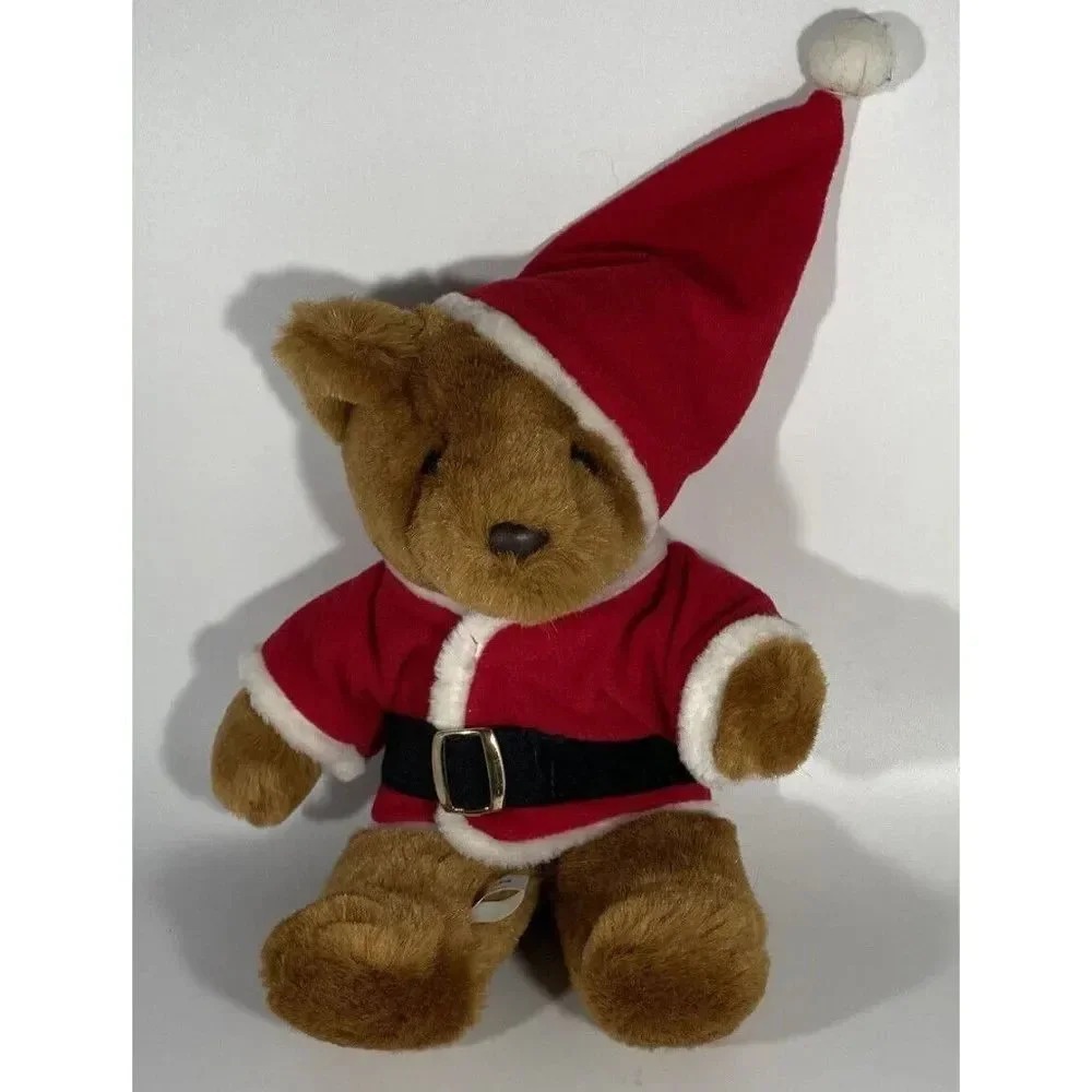 Caltoy 10 Inch Plush Stuffed Toy‎ Teddy Bear Brown Santa Claus Christmas Vintage